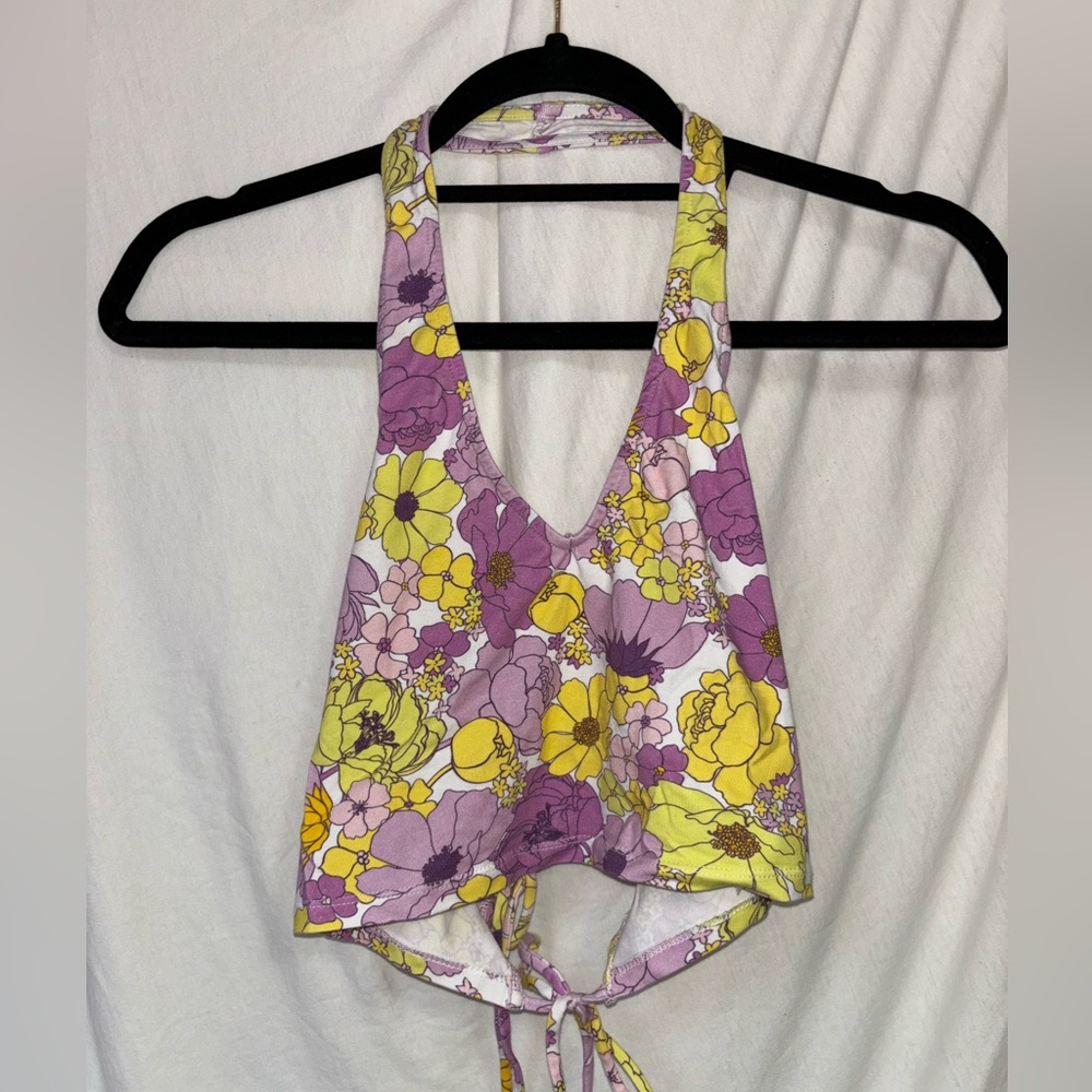 TOPSHOP 70s Floral Halter Top Size 4-6